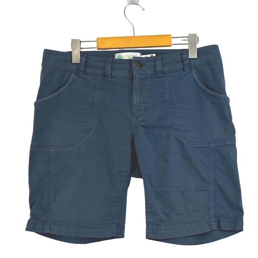 Aventura Women Blue Organic Cotton Stretch Hiking Shorts Size 8